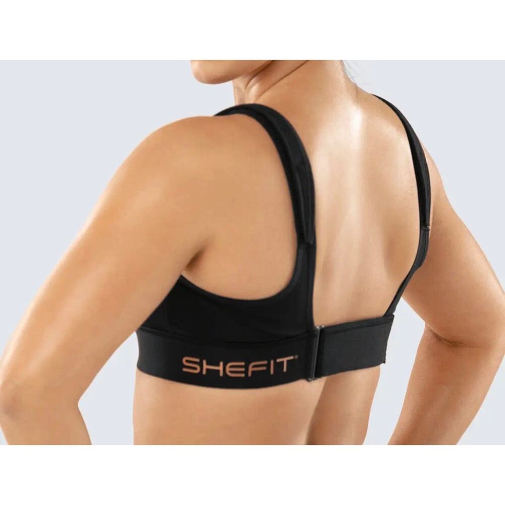 NWT SHEFIT Ultimate Sports Bra Sz 3 Luxe Black Adjustable High Impact Front Zip - Picture 15 of 16